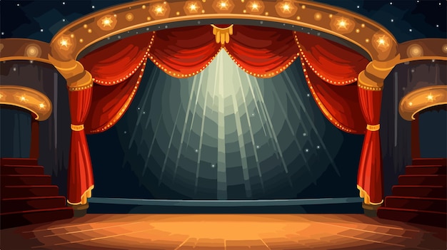 Theatre Stage with Footlights