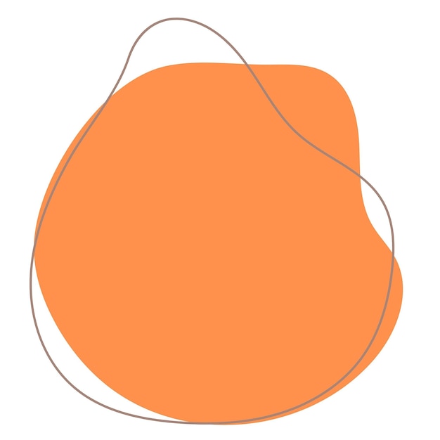 there is a drawing of a orange bag with a string