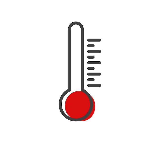 Thermometer linear icon Weather scale outline symbol Vector illustration isolated