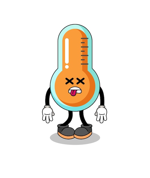 Thermometer mascot illustration is dead