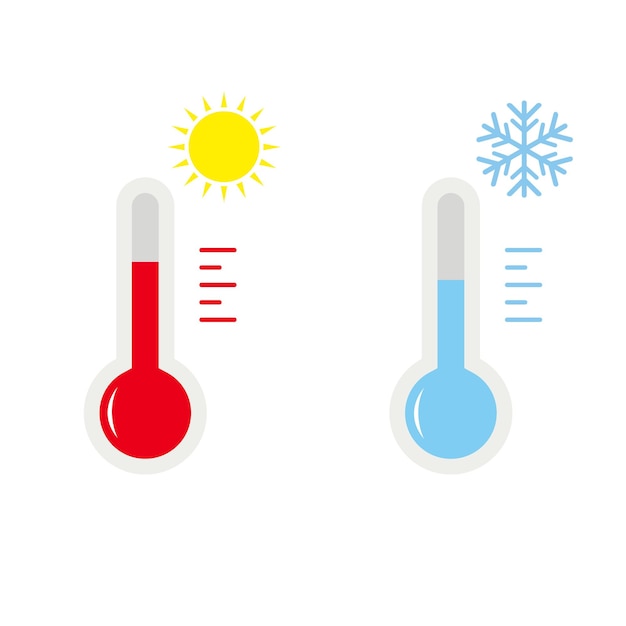 Thermometers Hot and Cold weather vector illustration