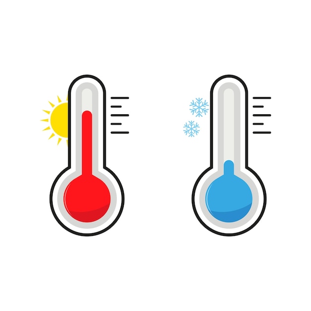 Thermometers Hot and Cold weather vector illustration