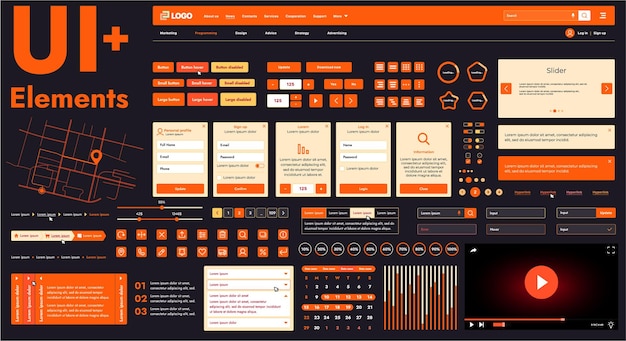 These graphic components provide a comprehensive approach to the development of interfaces that meet modern requirements for functionality and aesthetics in Internet resources