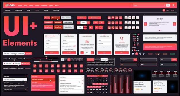 These graphic components provide a comprehensive approach to the development of interfaces