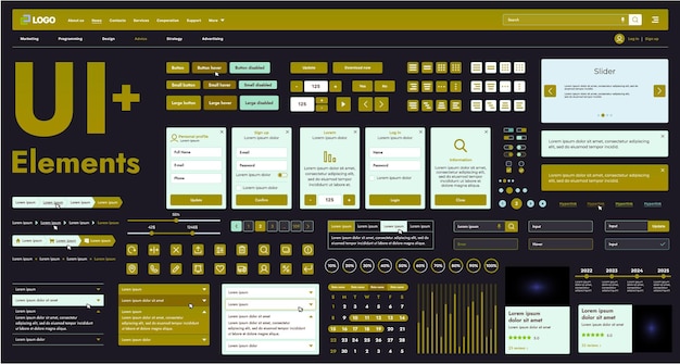 These graphic components provide a comprehensive approach to the development of interfaces