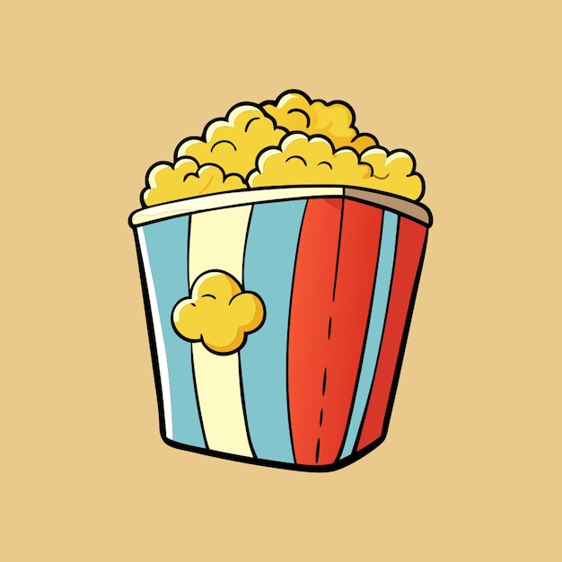 a thick stroked microwaveable popcorn vector isolated on single color background vector