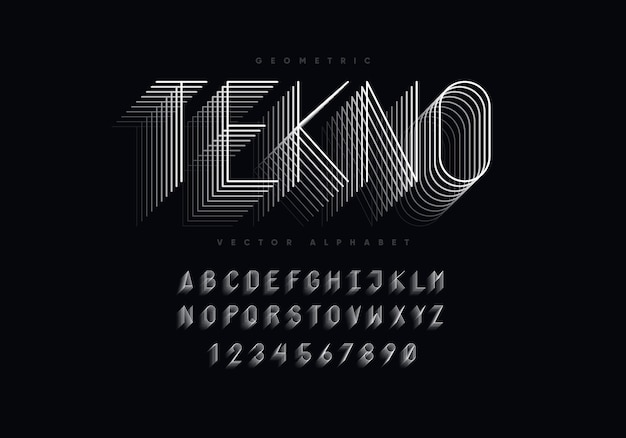 Thin geometric font effect