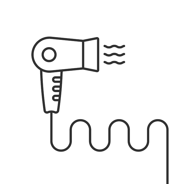 Thin line black hair dryer simple icon