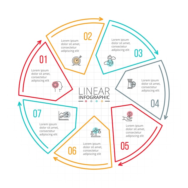 Thin line flat element for infographic