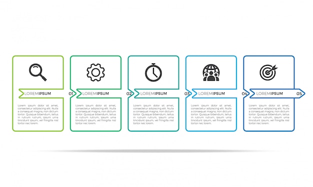 Vector thin line infographic design template