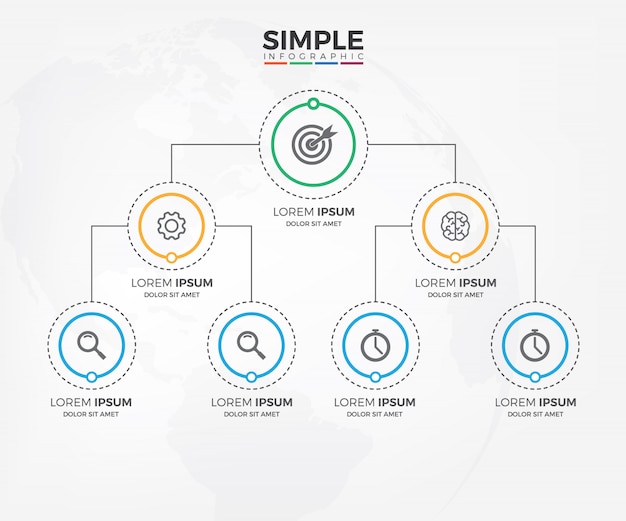 Thin line minimal Infographic design template.