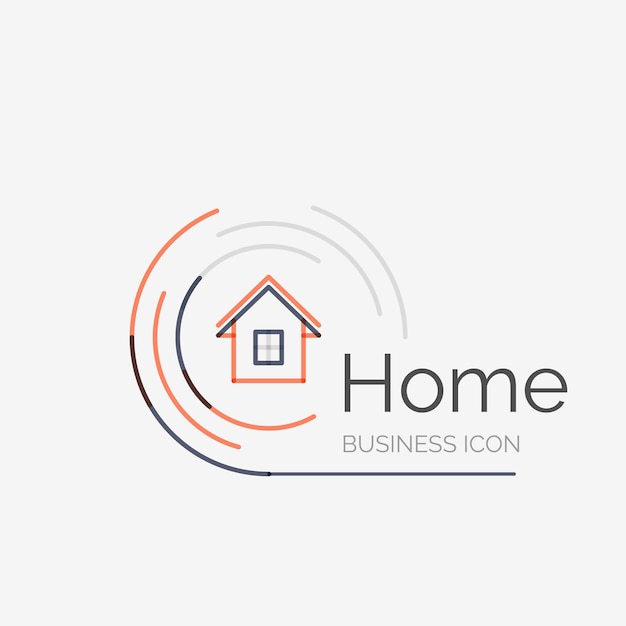 Thin line neat design logo home idea