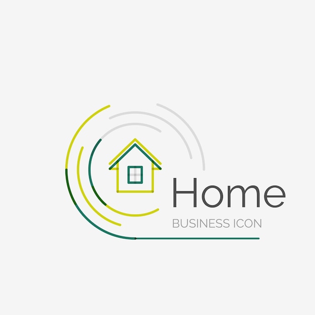 Thin line neat design logo home idea