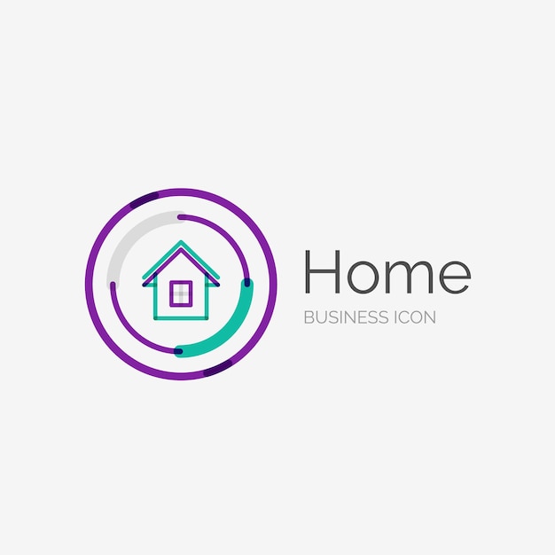 Thin line neat design logo home idea