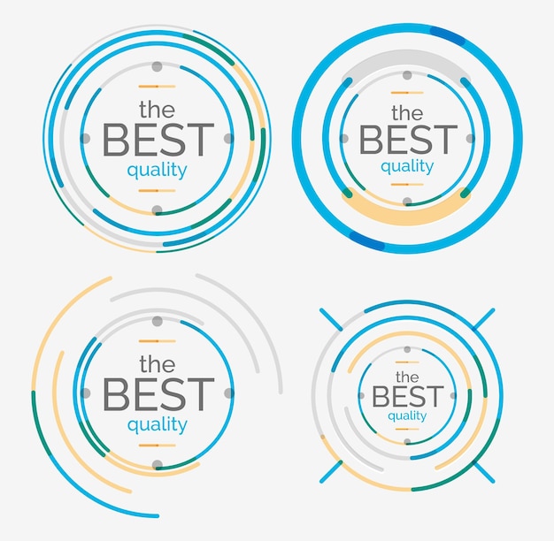 Thin line neat design logo set premium quality