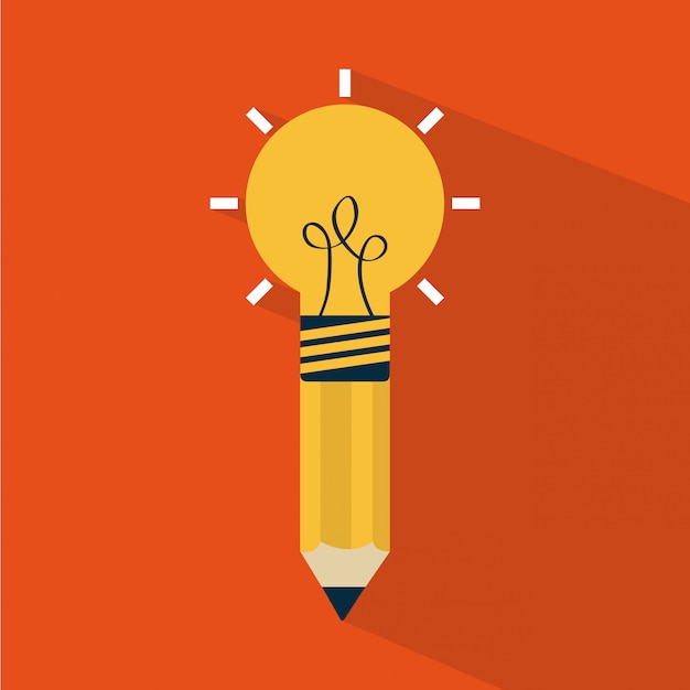 think design over orange background vector illustration