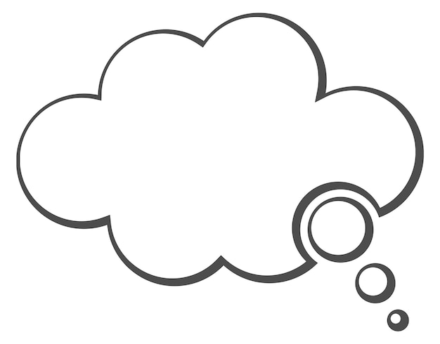 Thinking cloud template Comic balloon Blank frame isolated on white background