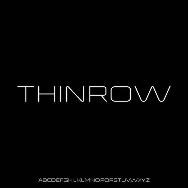 thinrow elegant thin alphabet typeset vector