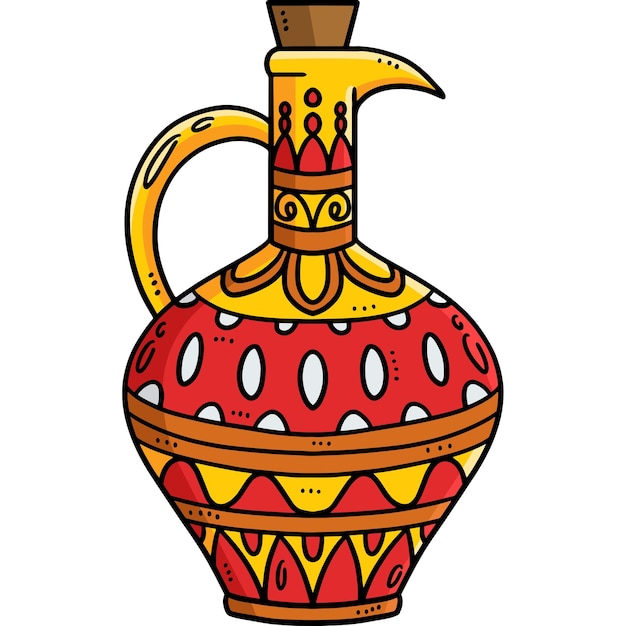 This cartoon clipart shows a Greek Vase illustration