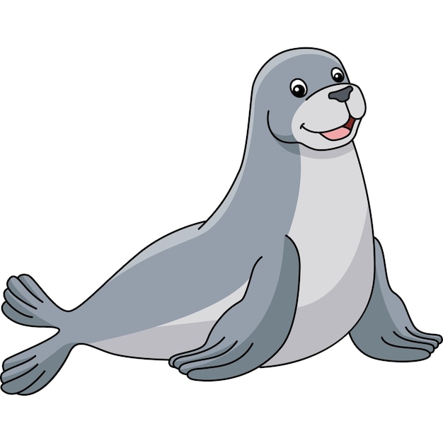 This cartoon clipart shows a seal vector illustration