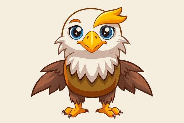 Vector this cartoon eagle character showcases vibrant colors and a friendly expression making it perfect for childrens content or educational materials about wildlife