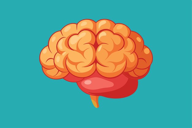 Vector this colorful brain illustration in semiflat style offers endless customization options for various projects customizable brain illustration in semiflat style