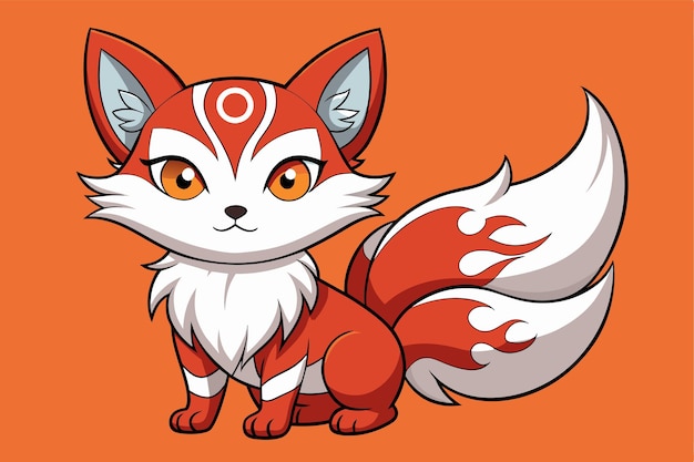 Vector this cute kitsune character features bright colors ideal for fun designs and customization kitsune customizable cartoon illustration