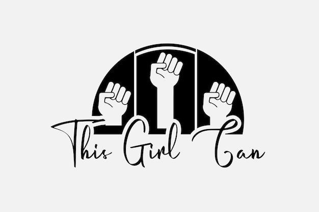 This girl can logo with black and white text