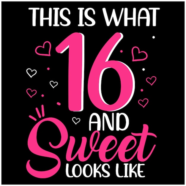 This is what 16 and sweet looks like birthday quote design