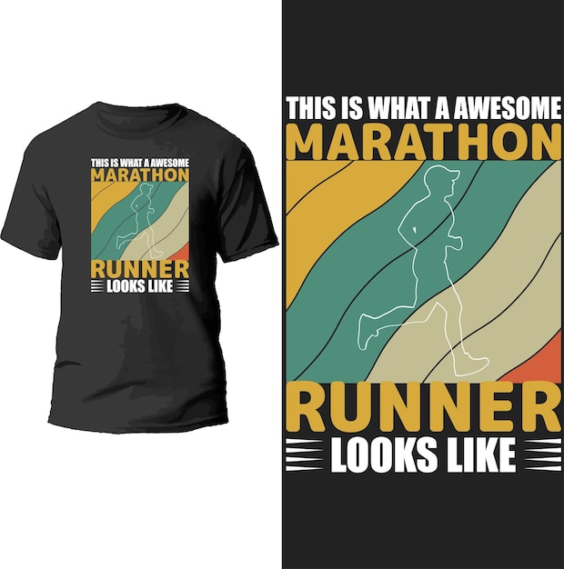 this is what a awesome marathon runner looks like t shirt design.