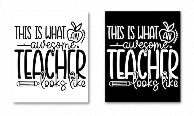 Vector this is what an awesome teacher looks like school tshirt design teacher gift apple vector