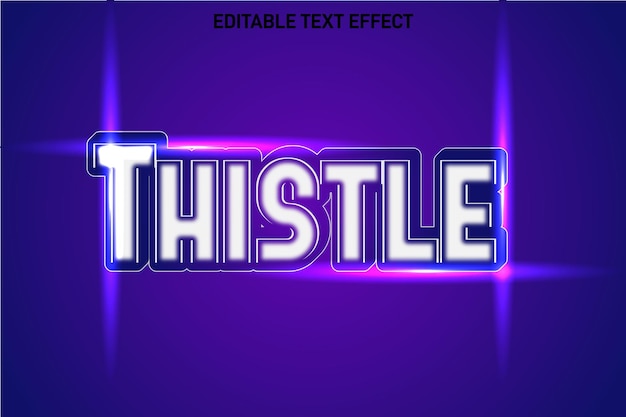 Thistle editable Text effect 3 Dimension emboss neon style