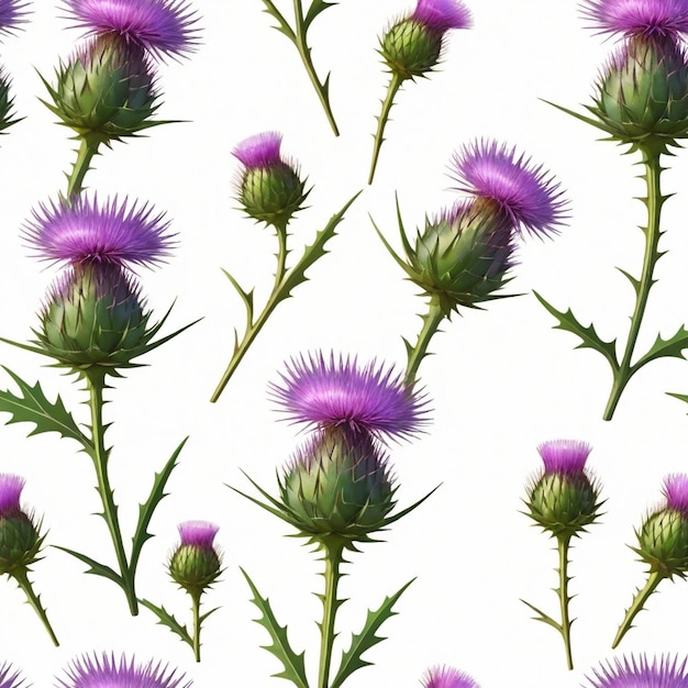 Vector thistle vector set white background isolated a high quality