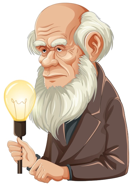 Vector thomas edison portrait cartton character