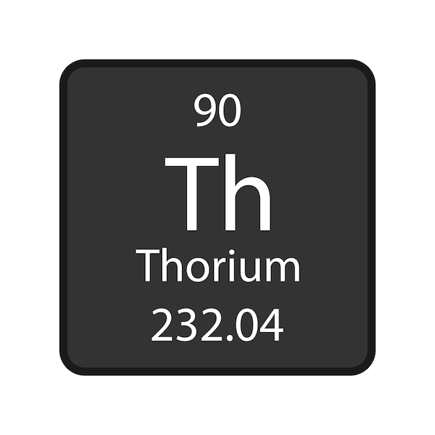 Thorium symbol Chemical element of the periodic table Vector illustration