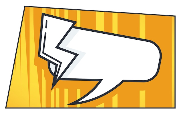 Thought bubble and thunder bolt, comic book dialog conversation or pop art. Banner with copy space for text. Speaking and sharing ideas, communication and expression, vector in flat style illustration