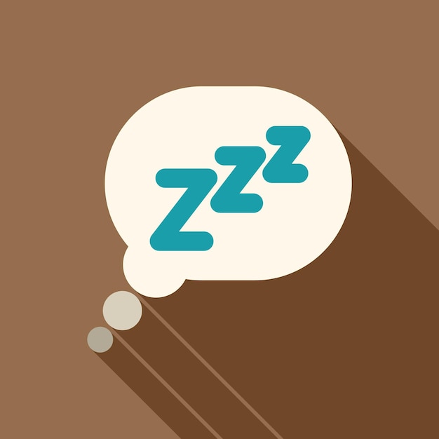 Vector thought bubble with zzzs is floating over a brown background