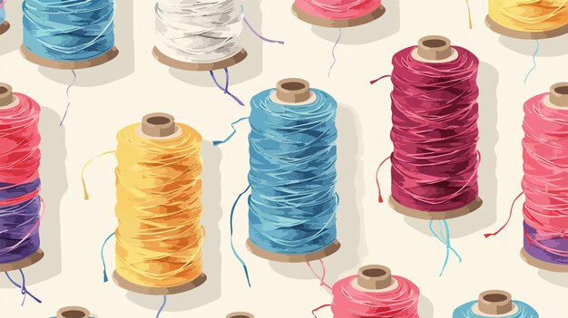 Vector thread spools on light background in vector style