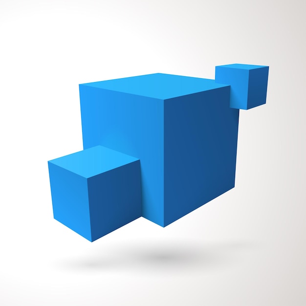 Three 3D cubes logo