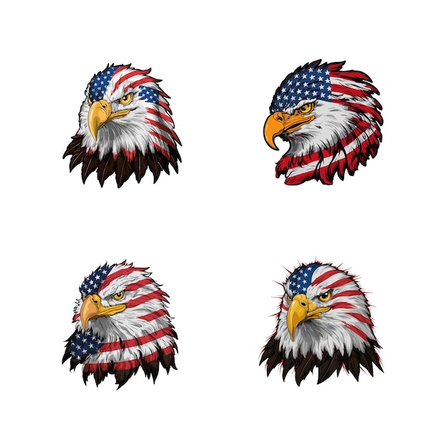 three american eagle images are shown on a white background