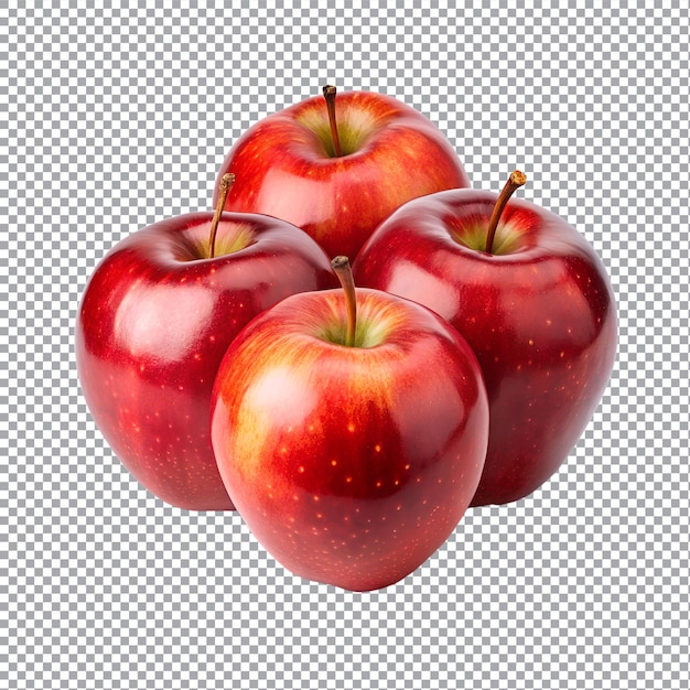 Vector three apples with a white background and a picture of a red apple