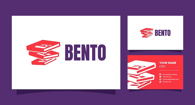 Three bento box logo with business card