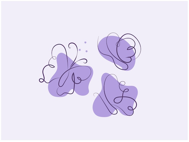 three butterflies with purple and purple colors and a heart that says butterfly