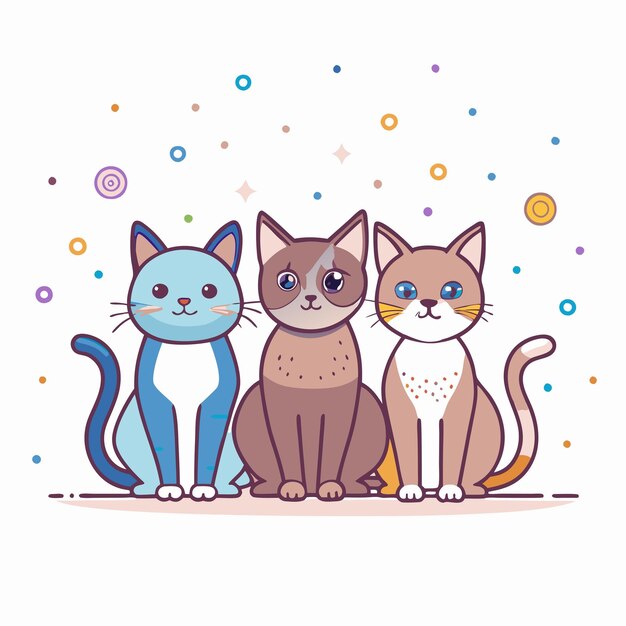 Vector three cats are sitting on a table with the words quot the one on it quot