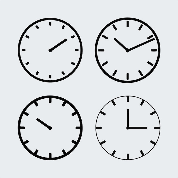 Vector three clocks with different time zones one says four oclock