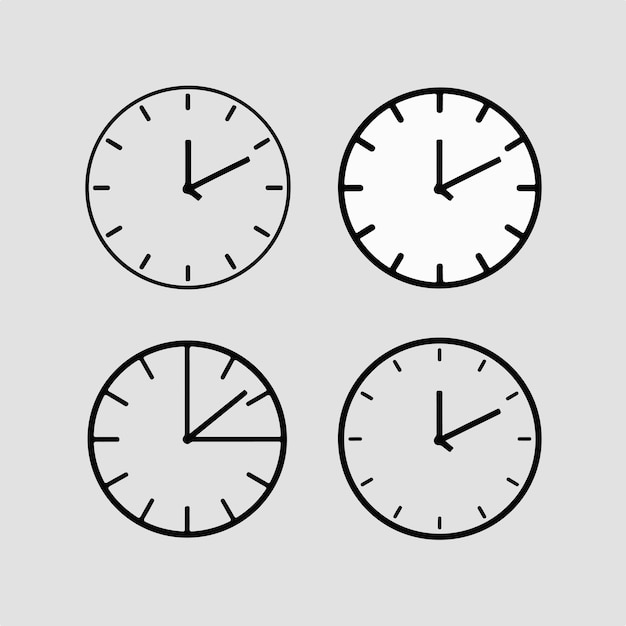 Vector three clocks with different time zones one says four oclock