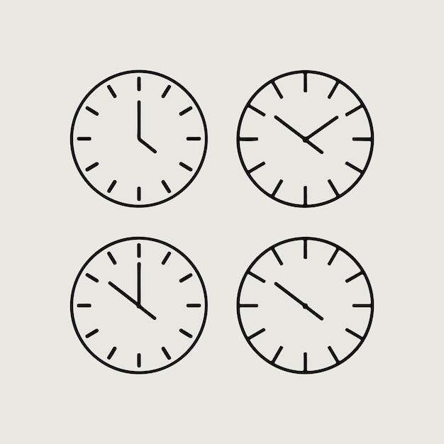 Vector three clocks with different time zones one says four oclock