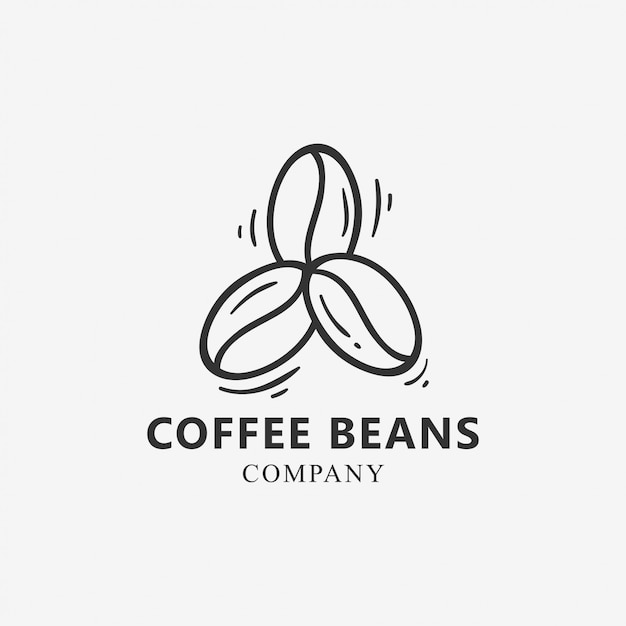 Three Coffee Beans Logo Template