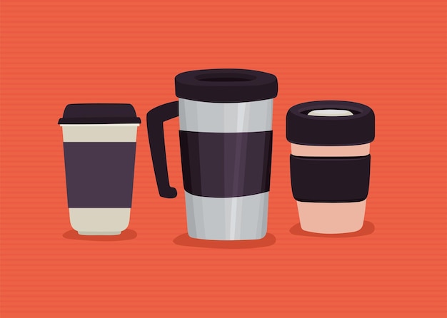 Three coffee cups