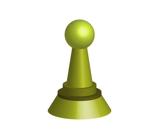 Three-dimensional chess pawn